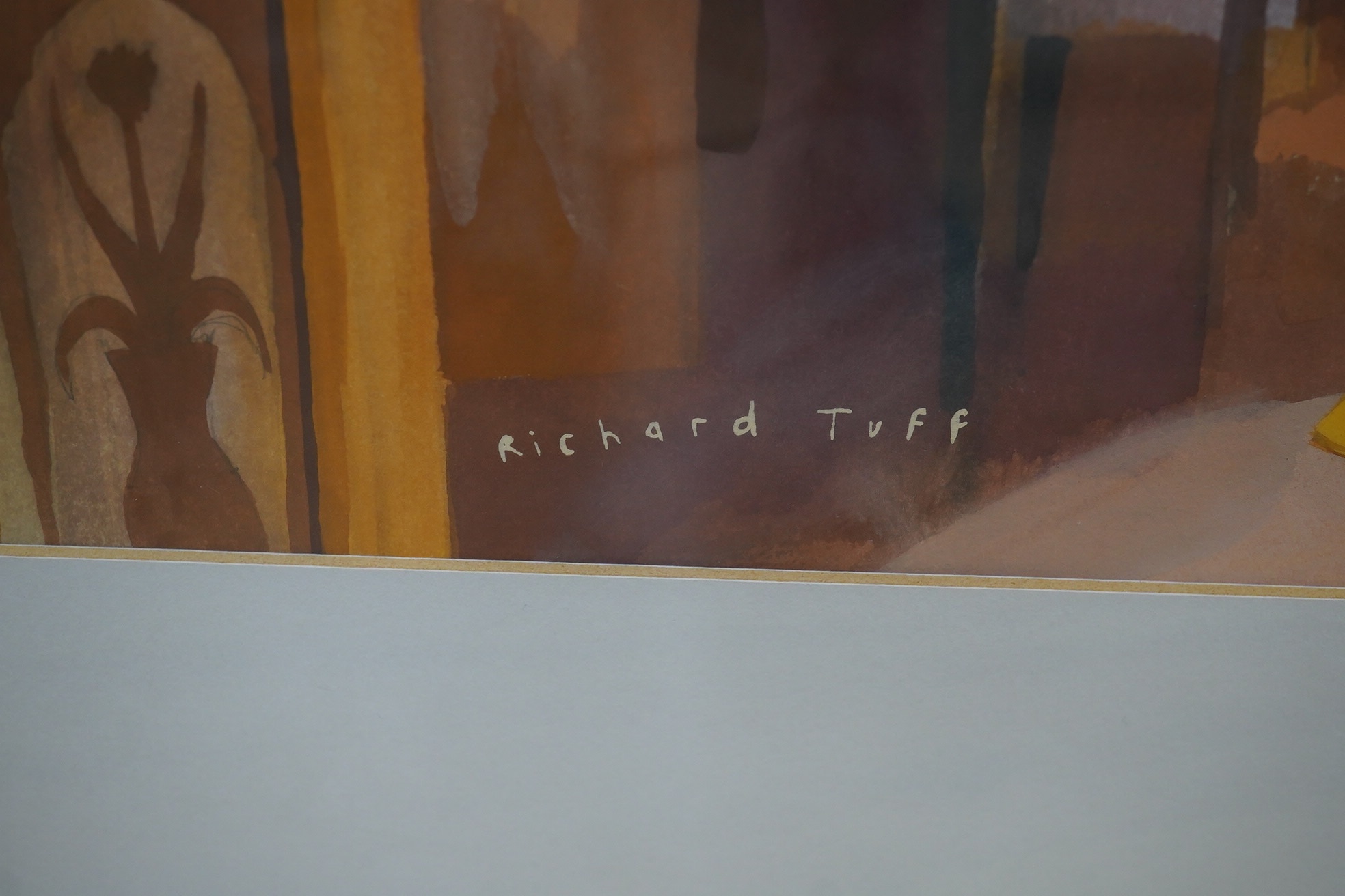 Richard Tuff (b.1965), watercolour, 'The Moroccan Diner', signed, 36 x 48cm. Condition - good